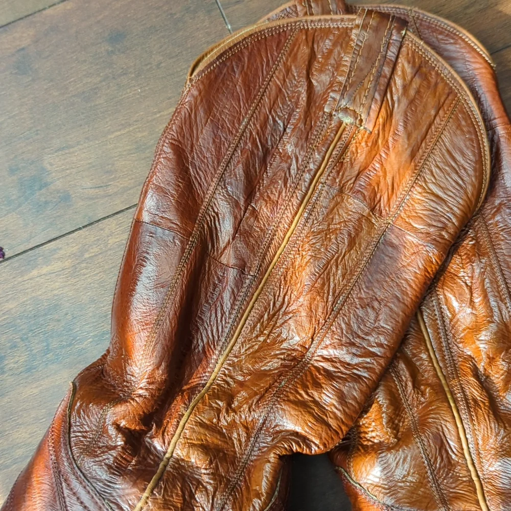 Vintage Hondo Brown Boots Exotic Eel Skin Woman's 7 - Picture 4 of 8